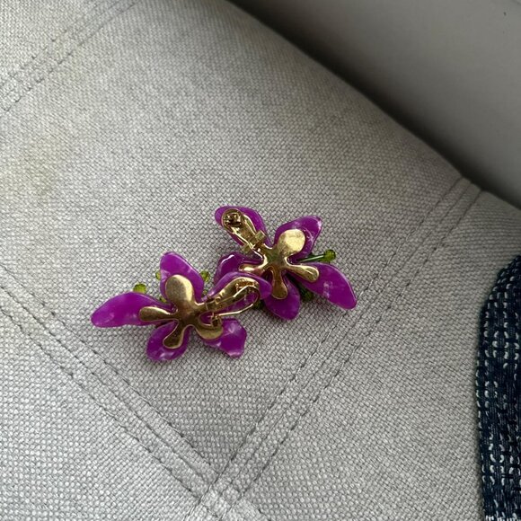 ZARA RESIN FLOWER EARRINGS - Picture 4 of 5